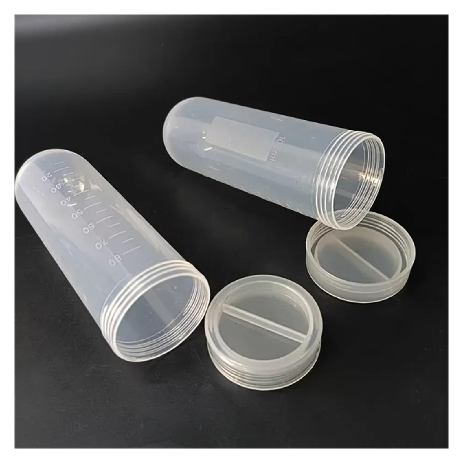 MENGKE Confezione da 10 provette da centrifuga in plastica da 100 ml di grande capacità con scala, apertura a vite e coperchio da laboratorio