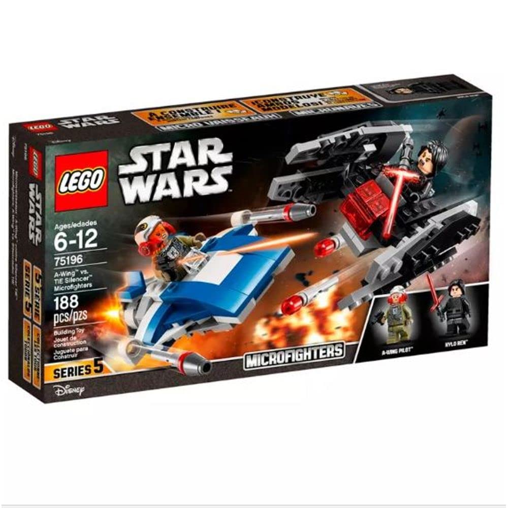 LEGO Star Wars: The Last Jedi A-Wing vs. TIE Silencer Microfighters 75196 Building Kit (188 Pieces)