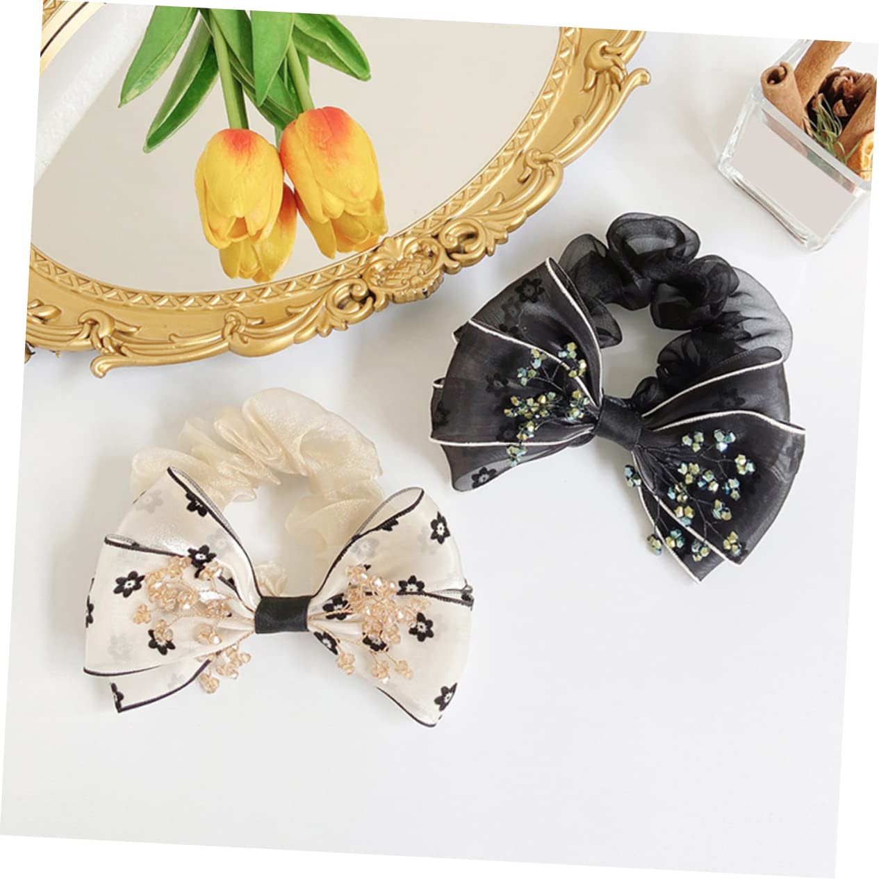 Didiseaon 2 Juegos De Coleteros Elegantes Para Niñas Con Lazo Y Lazo De Satén Para El Pelo Decoración Para Mujeres Y Niñas (2 Unidades)