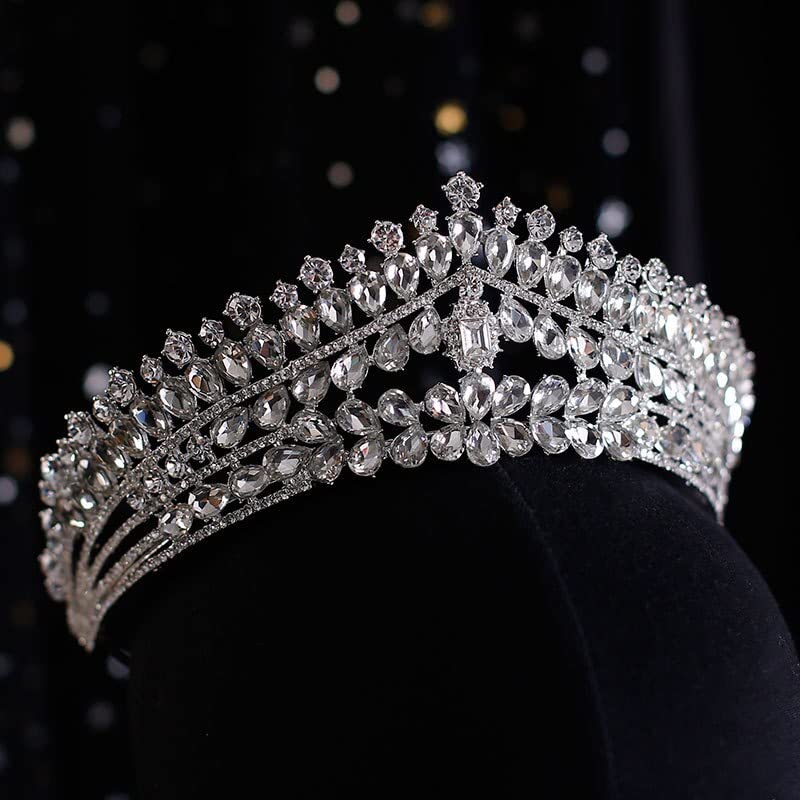 Diamentowa Tiara luksusowe kryształowe serce tiary ślubne chluba korony Rhinestone korowód Diadem panna młoda opaski ślubne akcesoria do włosów