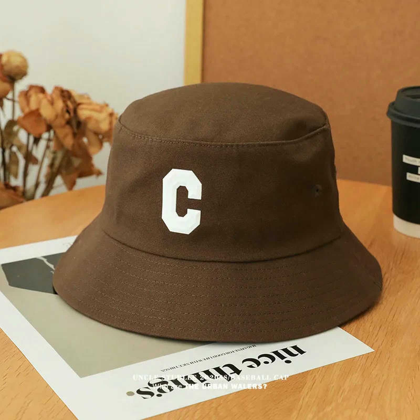 Kapelusz typu bucket duża głowa rozmiar na co dzień kapelusze wędkarskie dla mężczyzn bawełna litera C męska outdoorowa czapka wiosenna-9-xl (60 cm)