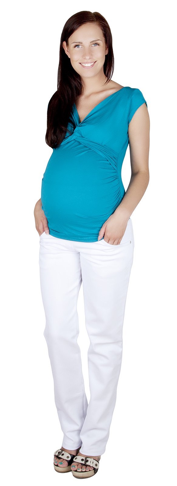 Mija - Pantaloni Comodi Jeans Alta qualit? Premaman 9036