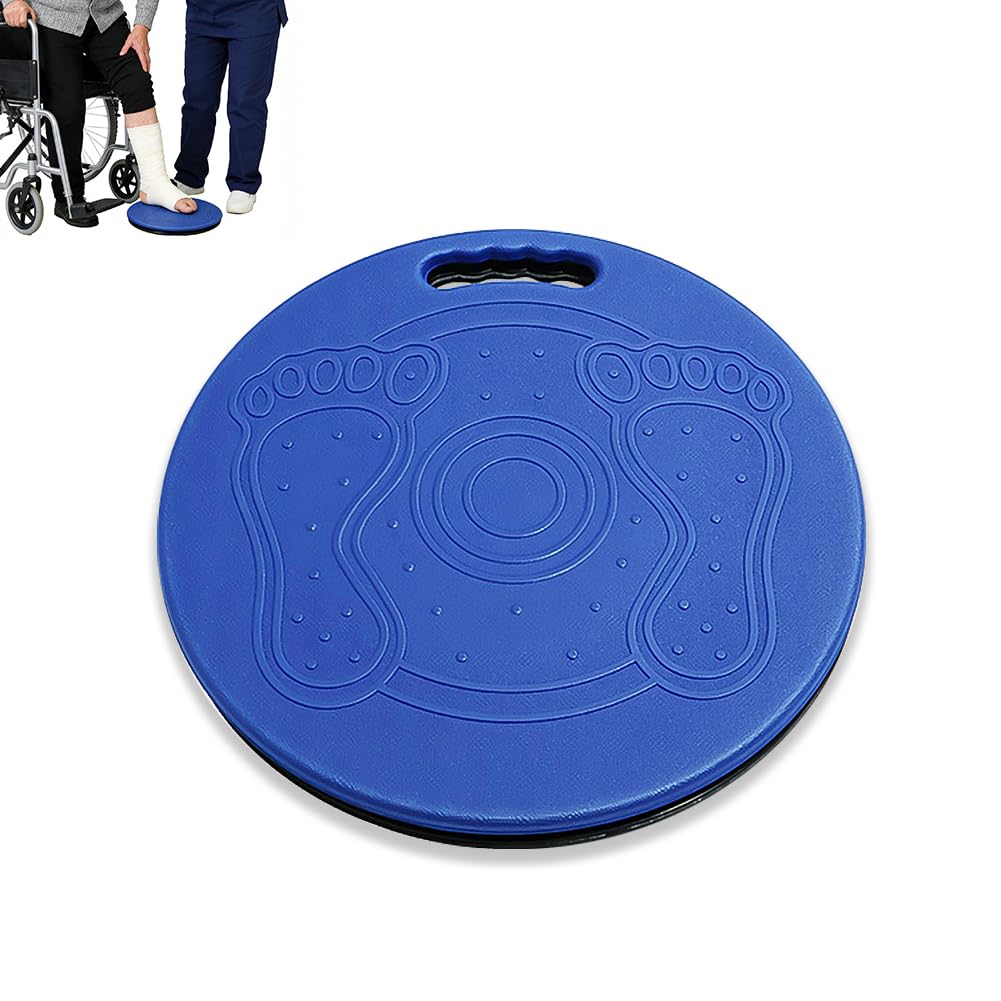 Plato giratorio para personas mayores en la vida cotidiana, plato giratorio para pacientes mayores y discapacitados de hasta 150 kg, fácil de poner (azul)