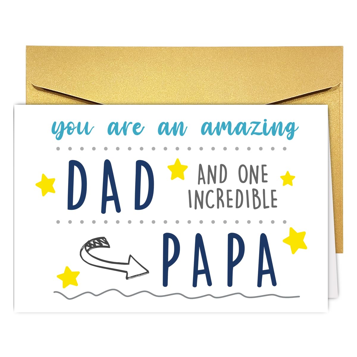 Qamza Funny Father's Day Card for Dad Papa, Cute Birthday Card for Daddy Father, Special Papa Fathers Day Cards Gift from Daughter Son Kids Wife,