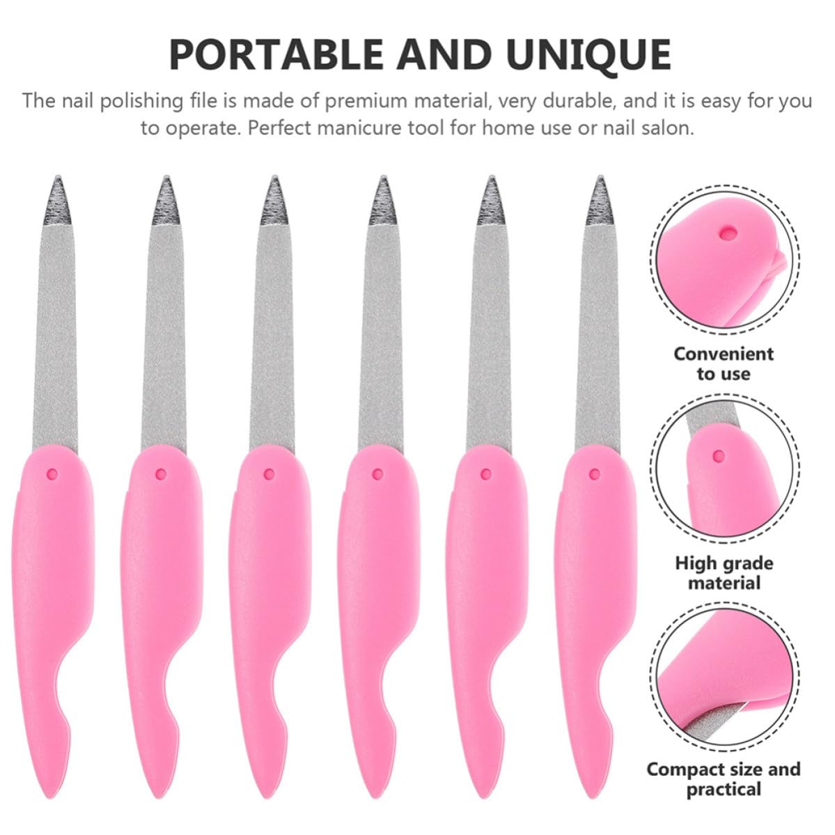 Limas de Uñas Plegables Portátiles y Fáciles de Usar de Metal Juego de 8 para Manicura y Pedicura para Salón de Uñas y Uso