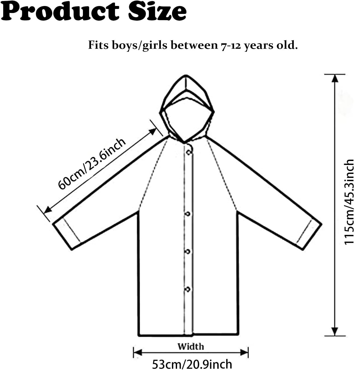 Rain Ponchos for Kids, 2 Pack Reusable Raincoats Jackets with Hoods and Sleeves Lightweight for Girls Boys - Image 3