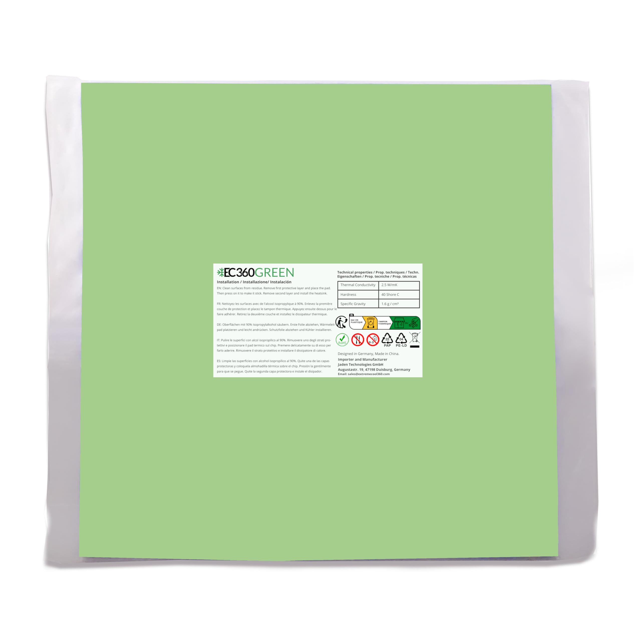 EC360® BLUE 5W/mK Wärmeleitpad (100 X 100 X 1,0 Mm) I GPU RAM ThermalPad