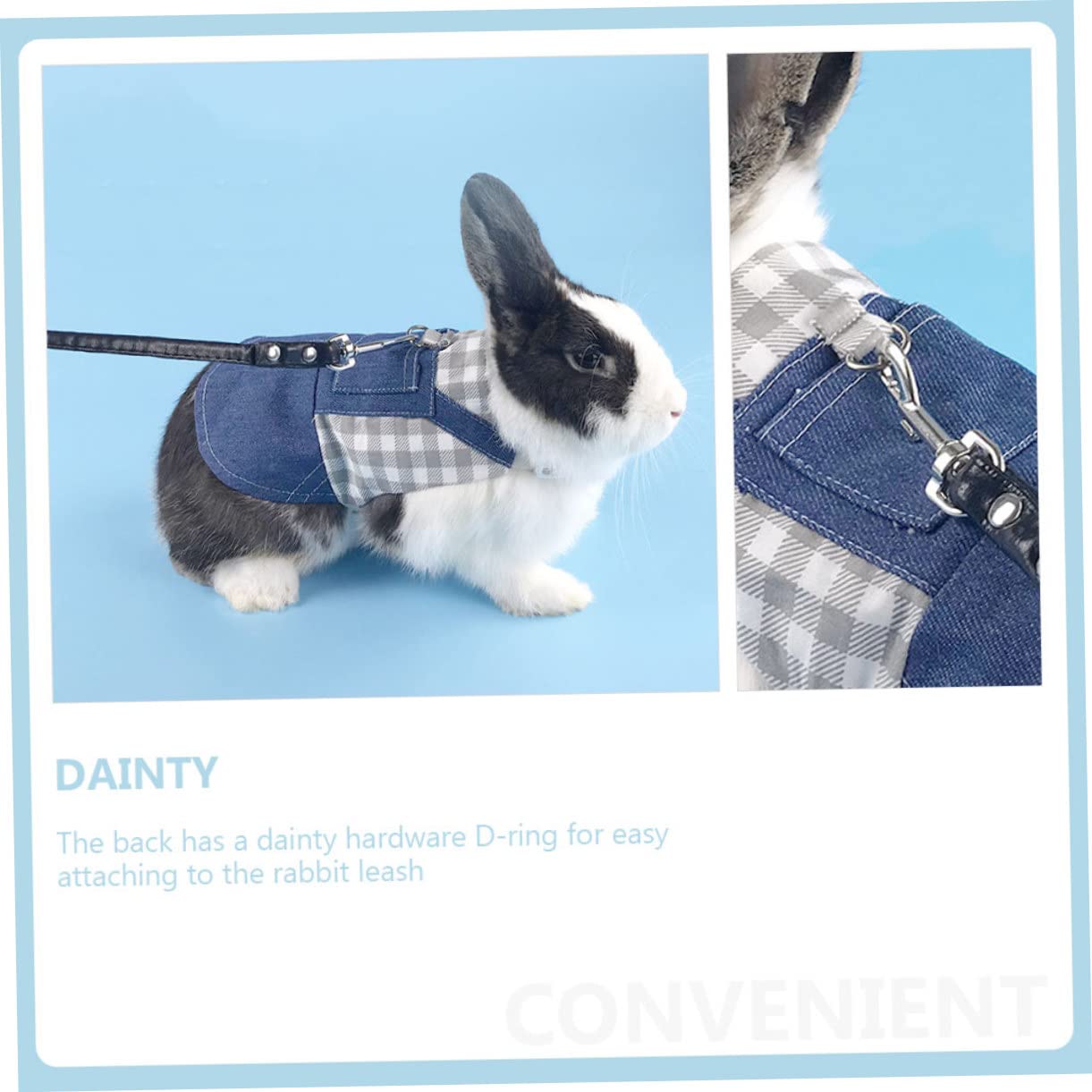 ERINGOGO Bunny Harness and Leash Set for Small Pets Stylish Decorative Rabbit Costume Comfortable and Durable Design for Outdoor Adventures