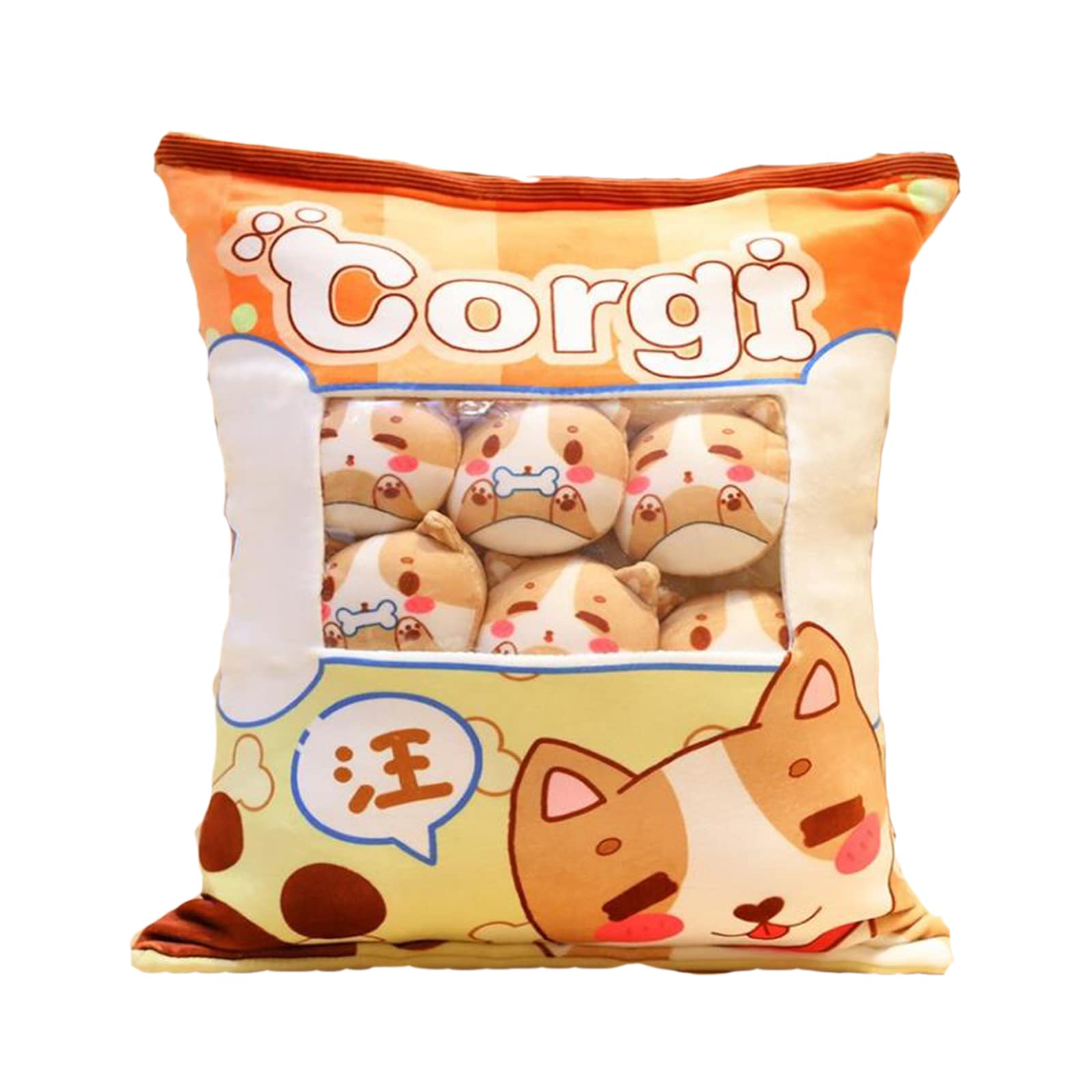 JILPAKCute Plushies Corgi Plush Throw Pillow, Kawaii Plush Corgi Stuffed Animals Kawaii Decor,Corgi Gifts for Corgi Lovers