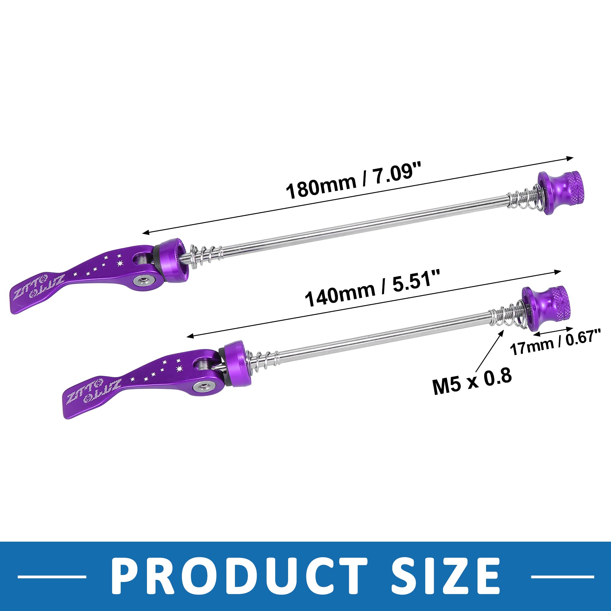 ABSOPRO Bici Rapida Rilascio Leva Spirale Assale Ruota Mozzo Viola 2 Set