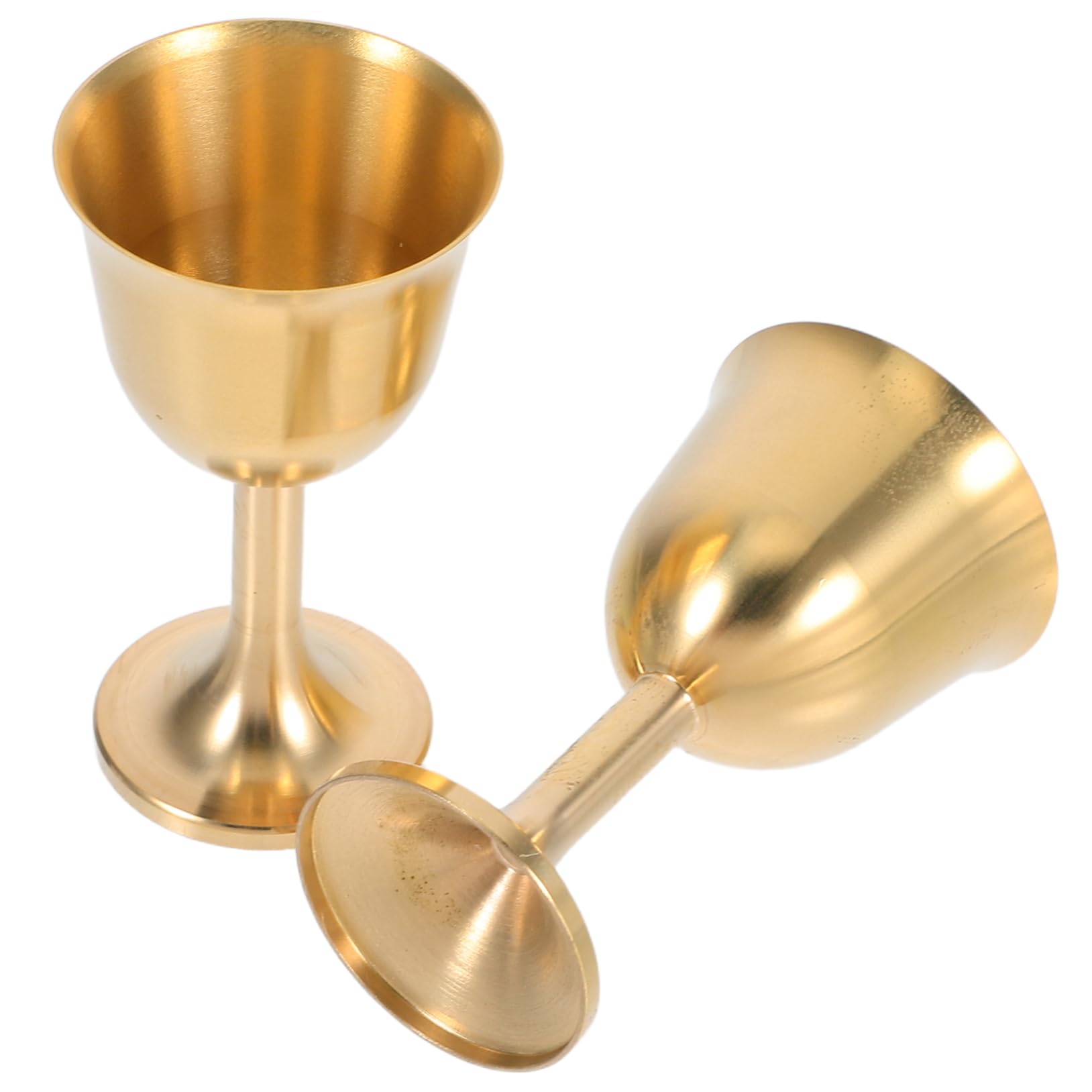 VICASKY 2pcs Brass Mini Chalice Goblet Elegant Stem Design for Tibetan Altar Offerings Meditation Rituals and Decorative Use Versatile Capacity for Personal Blessings and Ceremonies