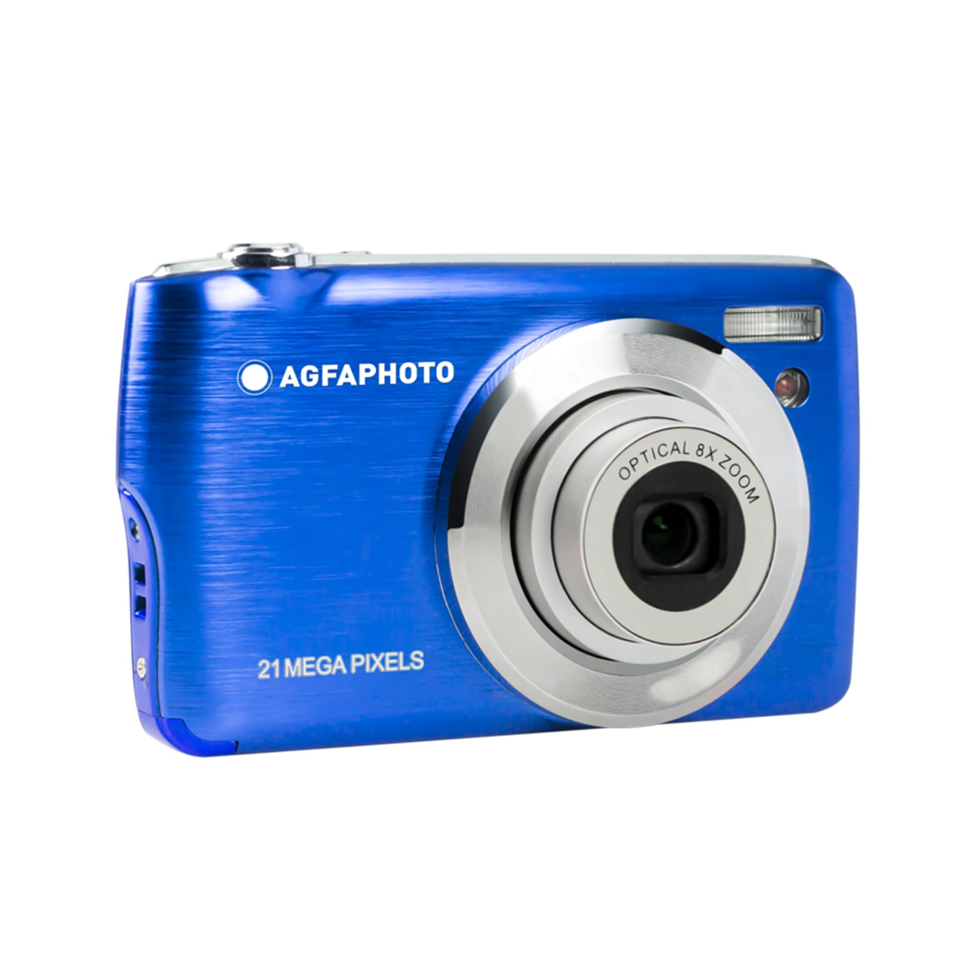 AgfaPhoto - 21MP Digital Compact Camera - Realishot DC8200 - Full HD 1080p Video - 8X Optical Zoom - 2.7" LCD Screen - Includes Battery, 16GB SD Card, Carry Case - Blue