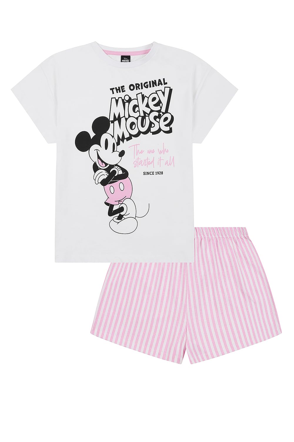 Disney Womens Mickey Mouse The Original Since 1928 Short Pyjama Set Ladies PJs (18-20) White