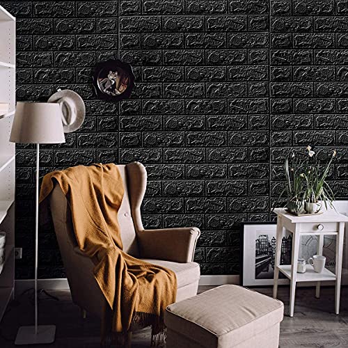 Image of Barebeauty 3D Wall Panel Wallpaper, Self Adhesive PE Foam Brick Sticker, Waterproof Peel & Stick Wall Covering for Home, Bedroom & Living Room Decor, 70 x 77 cm (Pack of 4, 23.2 Sq. Ft. Approx)
