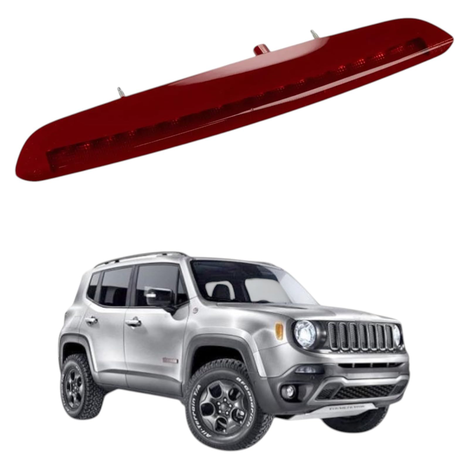 Fanale Terzo Stop Posteriore Adatto per Renegade dal 2014 in Poi - Fanalino Luce Freno Centrale Rosso LED - Ricambio Alta Visibilità Compatibile Non Originale
