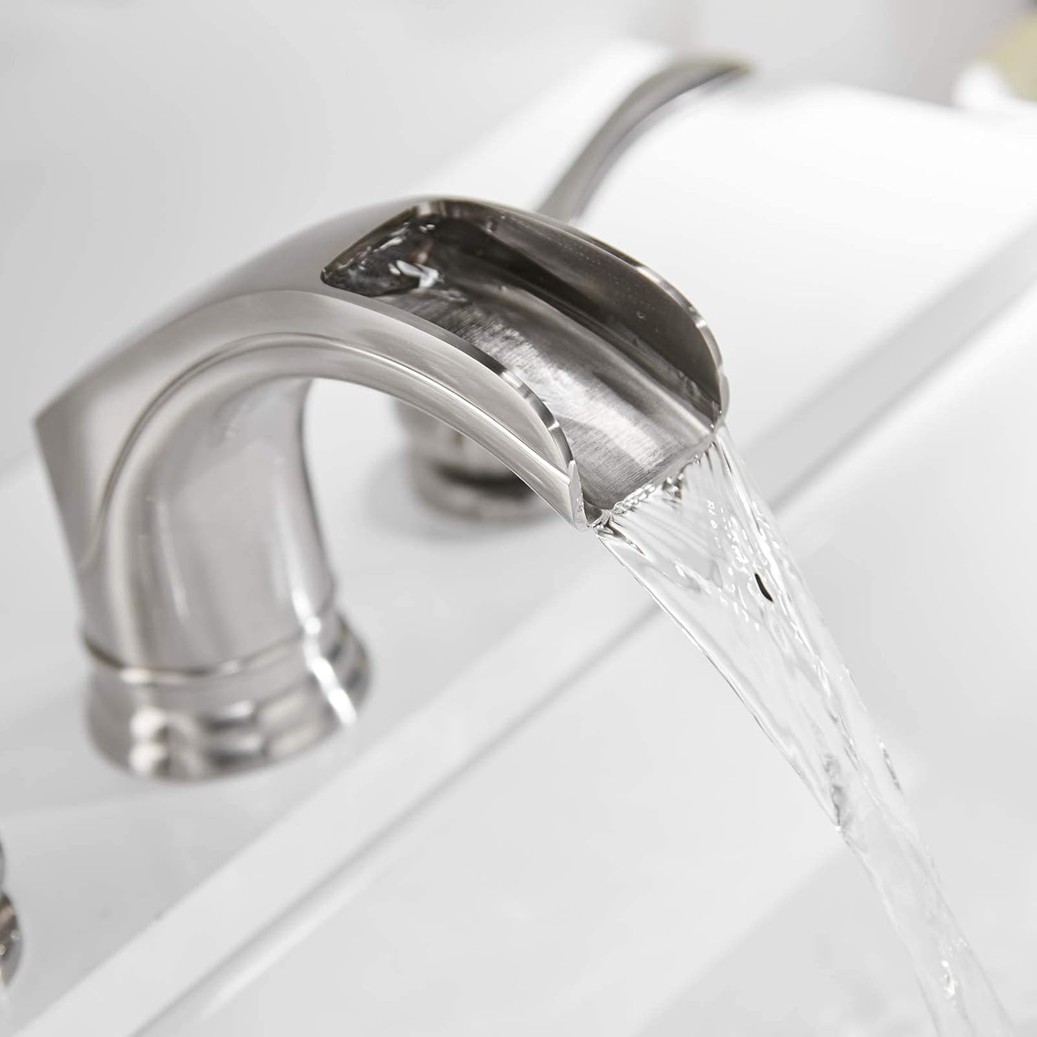 New Product BATHLAVISH Bathroom Faucet 3 Hole, Brushed Nickel Bathroom Faucet, Widespread Bathroom Faucet Waterfall 8 Inch 2 Handle Lavatory Vanity Farmhouse Brush Nickel Finish with Pop Up Drain with Overflow Exclusive Discount 60% Price BATHLAVISH Bathroom Faucet 3 Hole, Brushed Nickel Bathroom Faucet, Widespread Bathroom Faucet Waterfall 8 Inch 2 Handle Lavatory Vanity Farmhouse Brush Nickel Finish with Pop Up Drain with Overflow