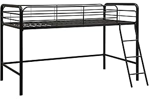 DHP Jett Junior Kids Low Loft Bed, Black