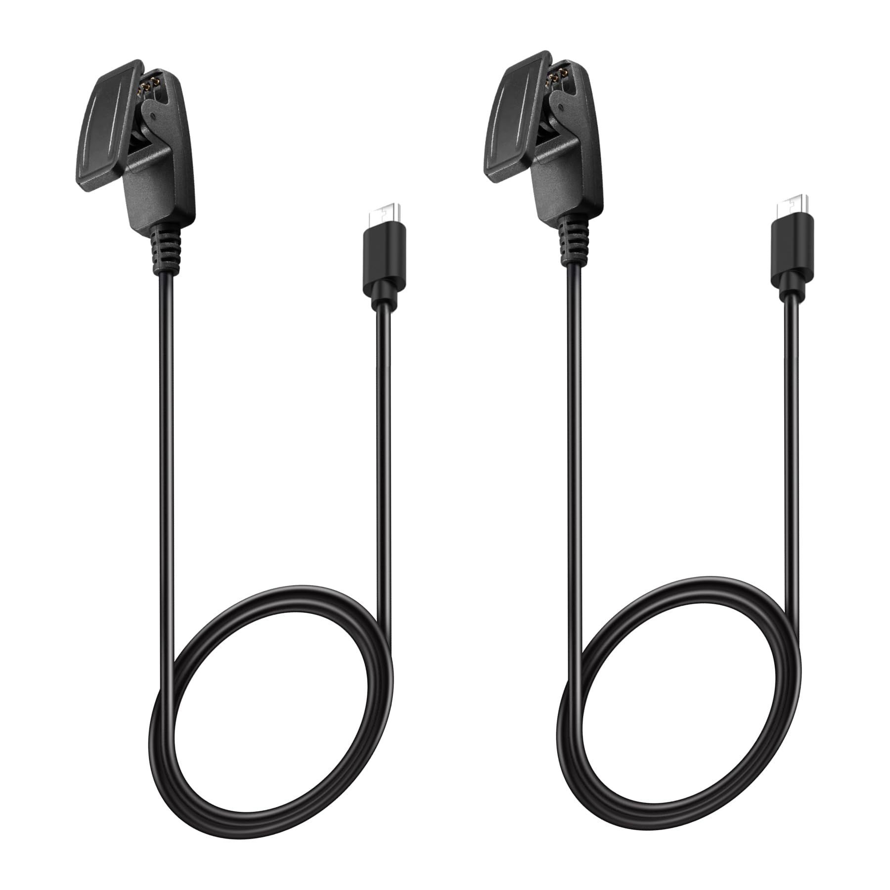 Type-C Charger Dock Compatible with Garmin Lily 2,Forerunner 230/235/630/735XT,Approach S20 Charging Cable Clip 3.3ft USB C Portable Charging Cord (Black,2PACKS)
