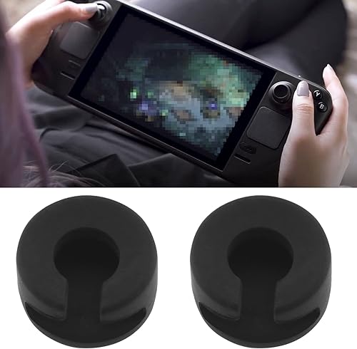 Vista 3 de 6 tapas de agarre para el pulgar compatibles con Steam Deck Game Joystick 4 fundas antideslizantes extendidas para el pulgar y 2 fundas protectoras