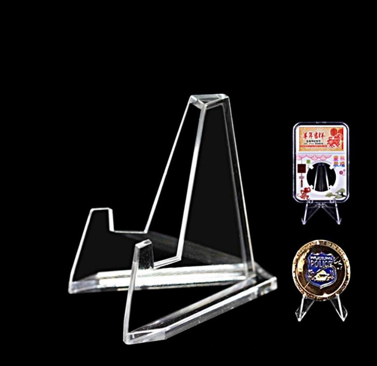 WellieSTR 10 Pcs Mini Clear Acrylic Easel Stands Coin