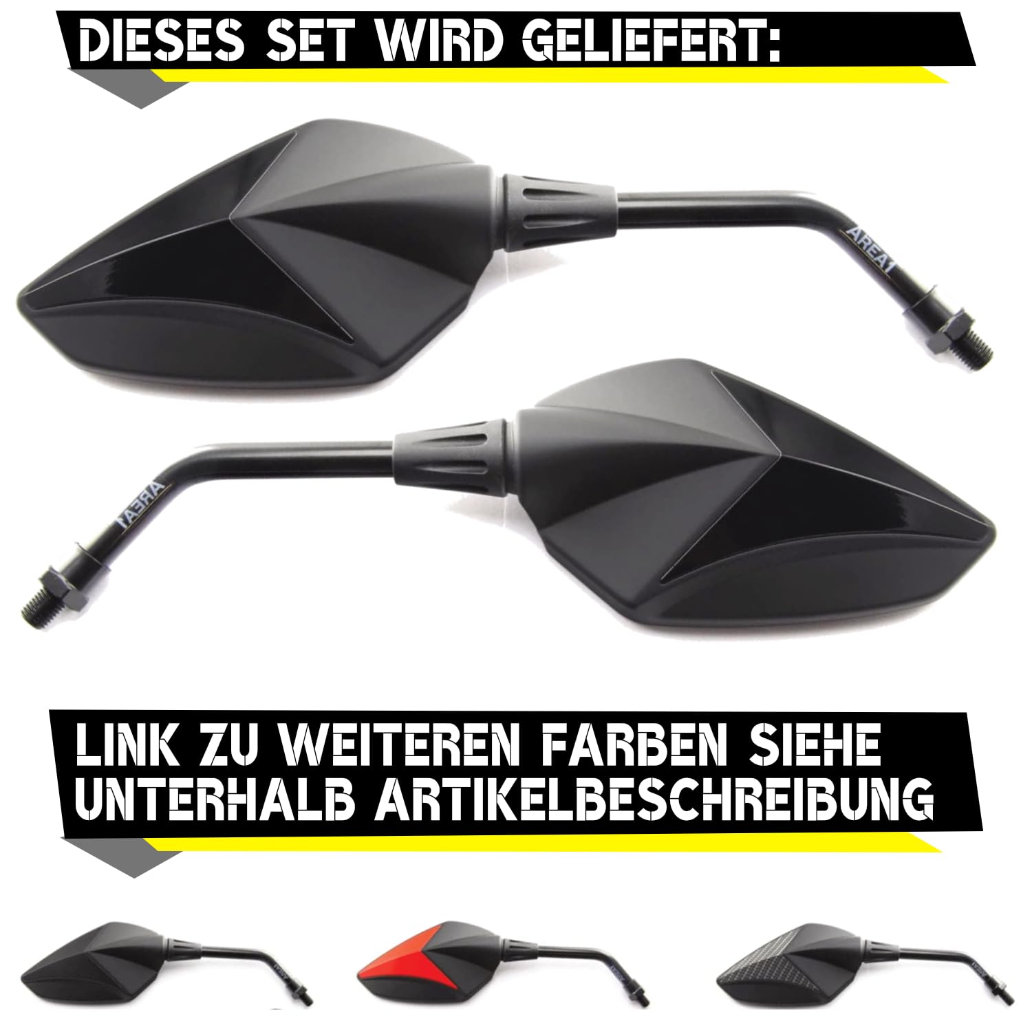 Zestaw lusterek wstecznych kompatybilny z Piaggio Zip 50, 125, Zip 2 / Piaggio TPH, TPH X (V34)