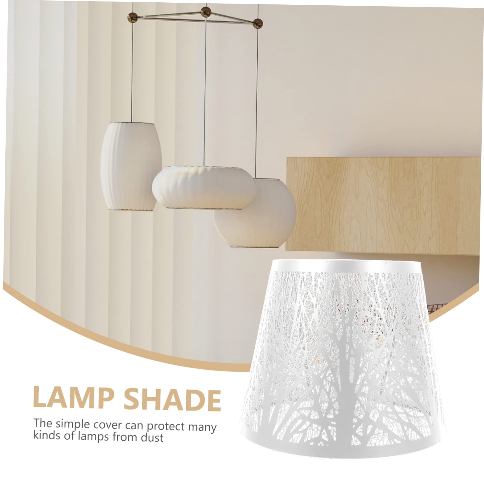Abat-jour en Fer pour Base E27, Décoratif, Blanc Ajouré