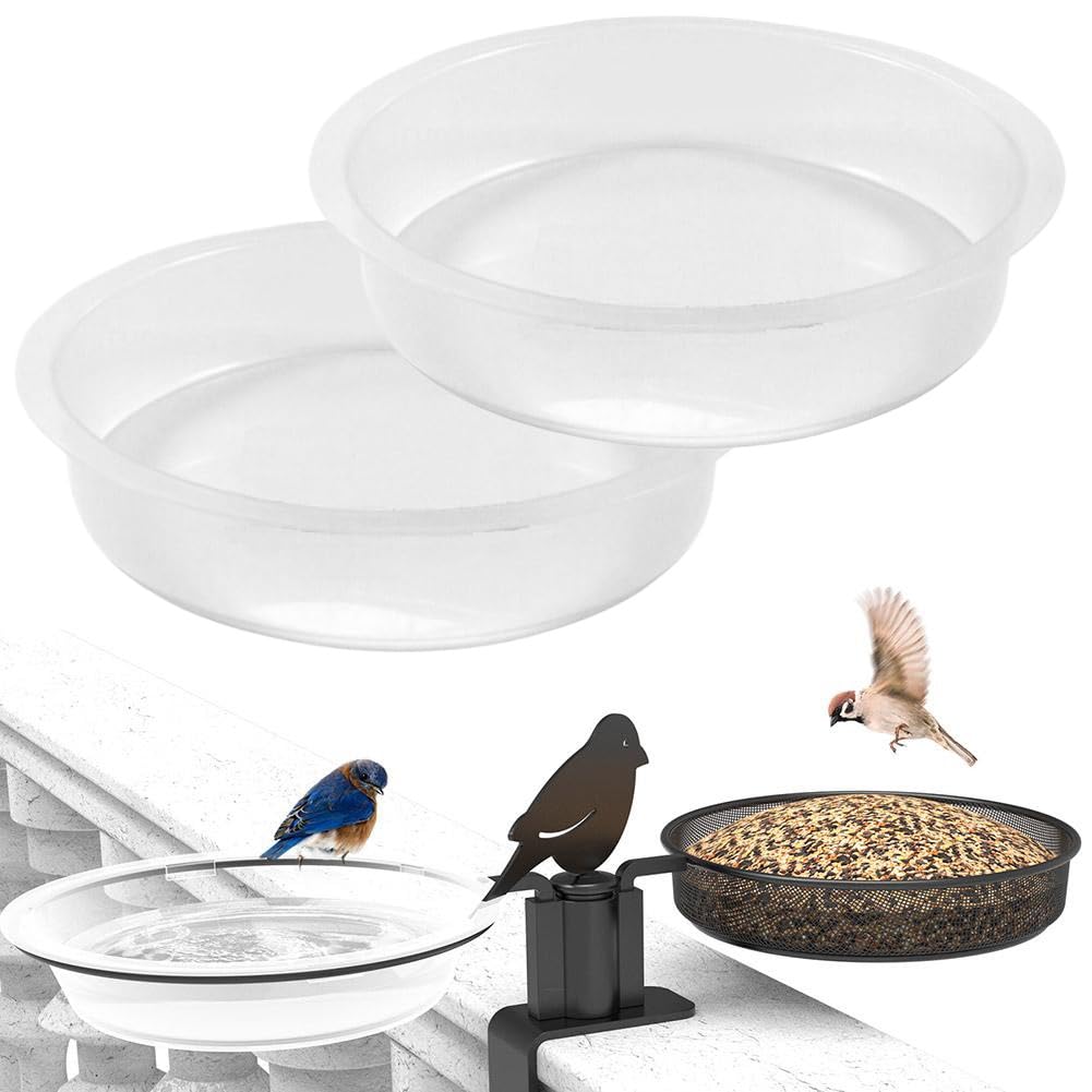 Plastic Bird Feeding Station Tray, Bird Feeder Station Replacement Transparent Bird Feeder, Bird Water Bowl Bird Feeding Station Tray, Garden Bird Water Dish Birdbath for Garden, Patio