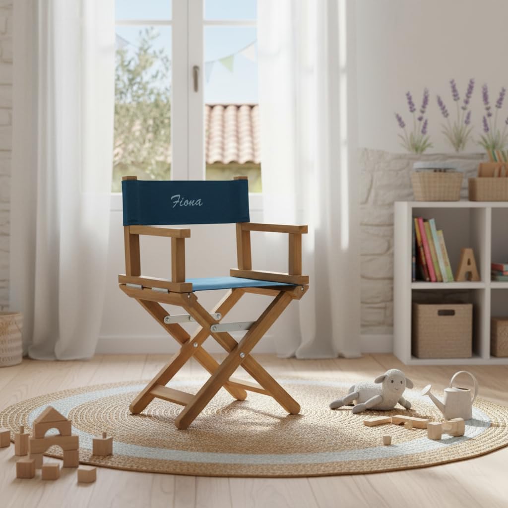Angolo del Regalo Sedia da regista bebè personalizzata (da 1 a 5 anni) - Telaio naturale - Anatra
