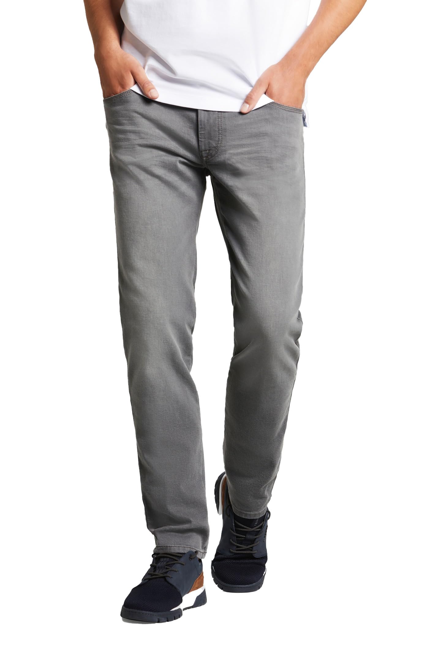 bugatti Men's Jeans Power Stretch Men's Slim Jeans Denim, Grey (Grey 251), 32 W/34 L