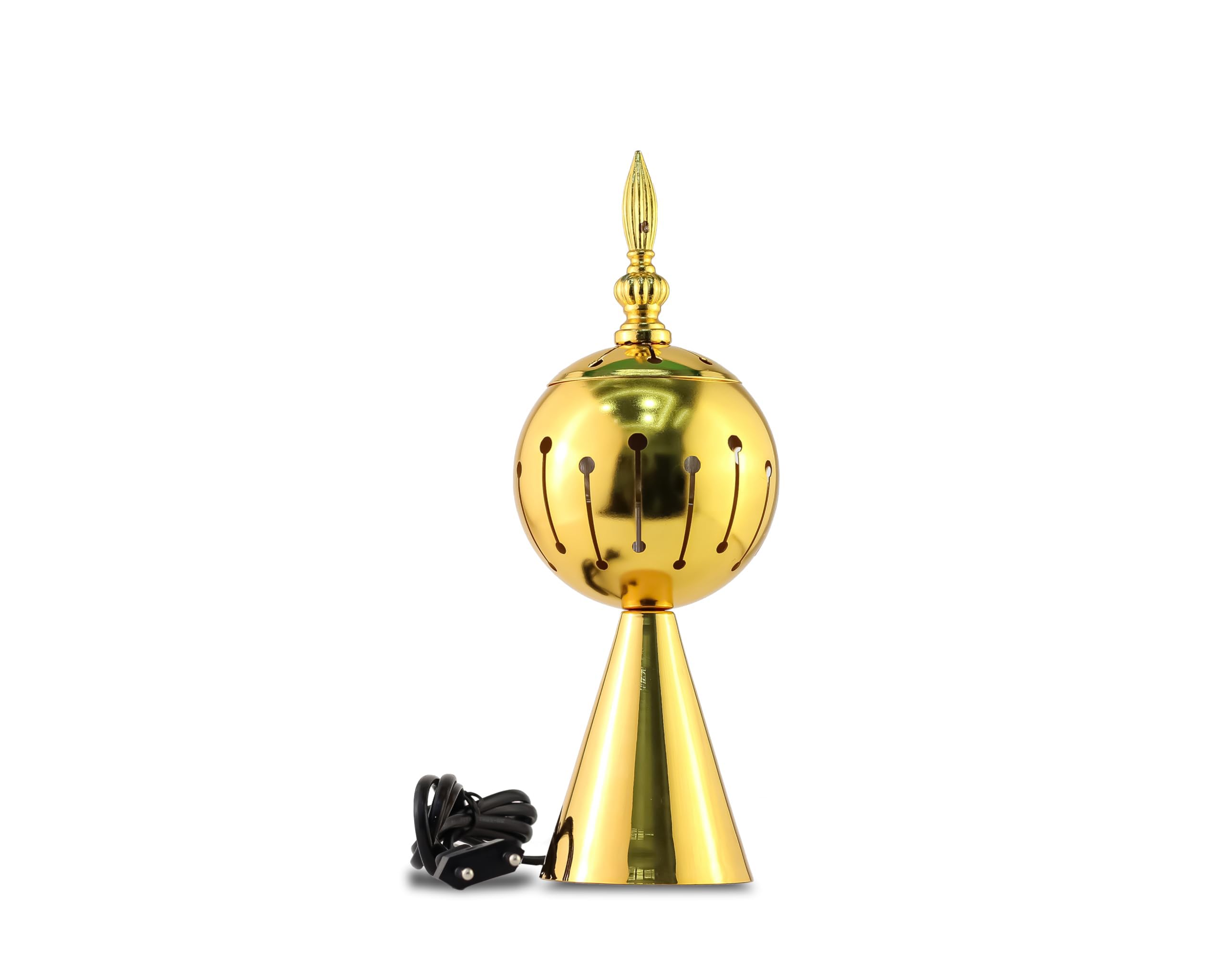 Arabian Electric Incense Burner Metal Vintage Arabic Burner - Middle Eastern Incense Holder, Electric Bakhoor Burner Suitable for Arabian Oud, Home and Hotel Decor (M.Gold)