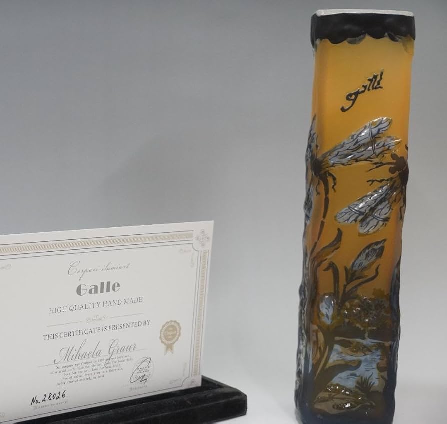 【証明書】 エミール ガレ 特大 蜻蛉文 花器 花瓶 技法スフレ 被せガラス Amazon.co.jp: 証明書 エミール ガレ 特大 蜻蛉文 花器 花瓶