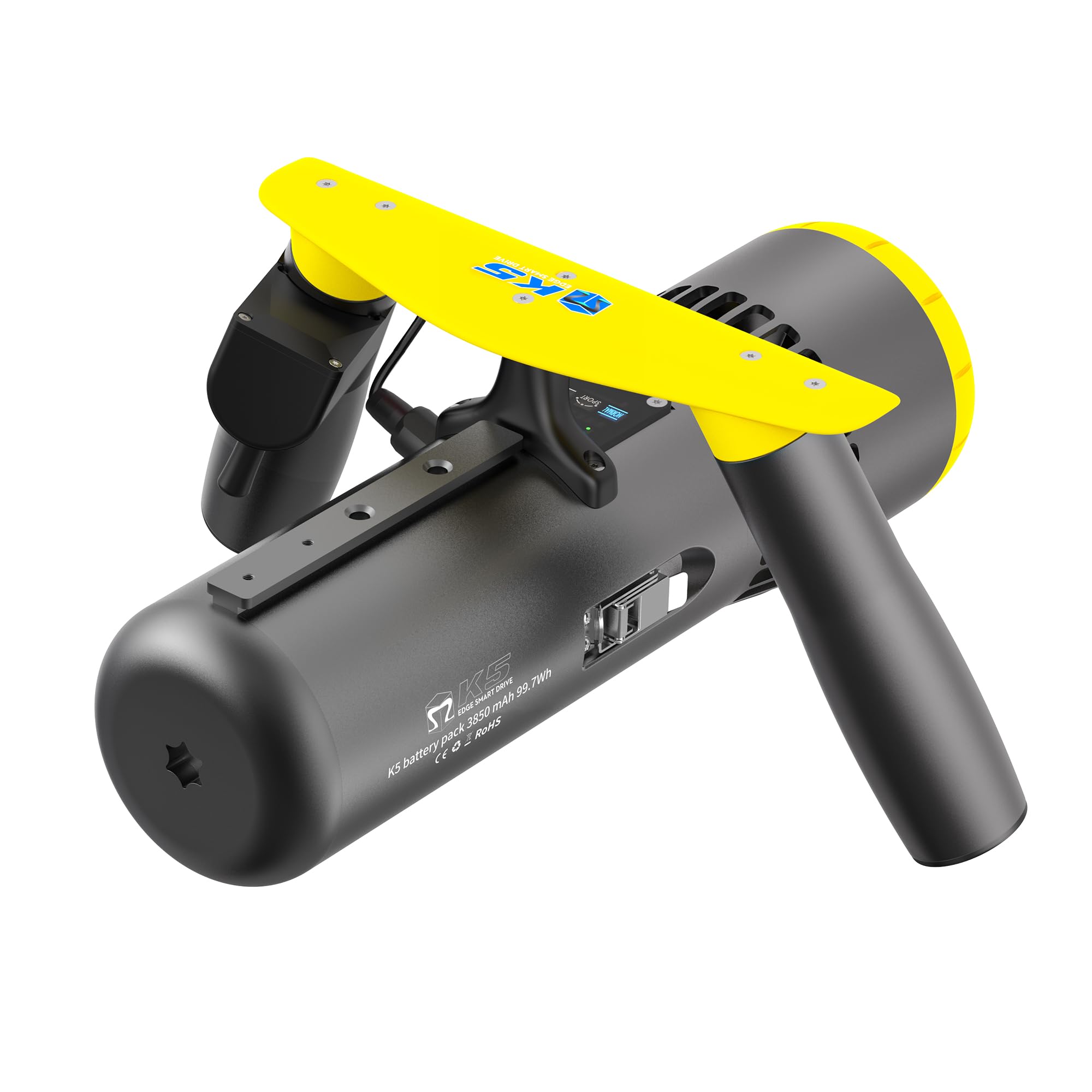 Edge K5 Underwater Scooter, 50m Waterproof, 60 Minutes Runtime, Sea Scooter with 3 Speed Levels, Portable Airplane Carriage, Ideal for Snorkelling, Diving and Pools