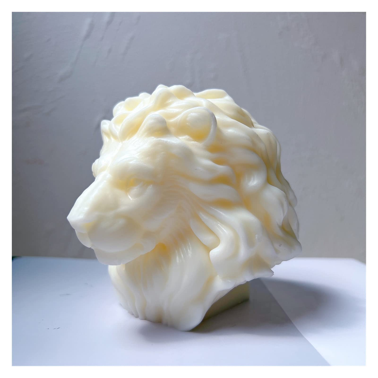 YZACK Molde de Silicona for Vela de Cabeza de león, Estatua de Animal única, moldes for Velas de Cera de Soja, Amantes de los Animales, decoración del hogar, Regalo for fundición de Resina