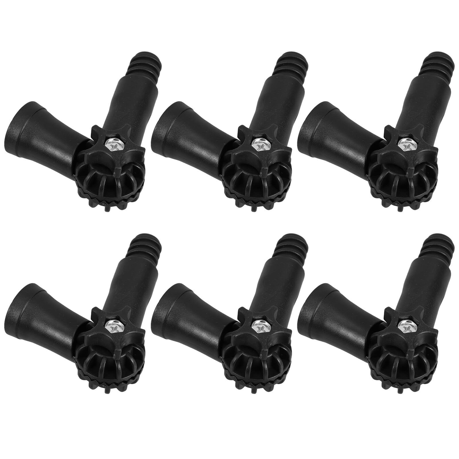 Adaptateur d'angle fileté noir en lot de 6 pour rallonge télescopique de balai