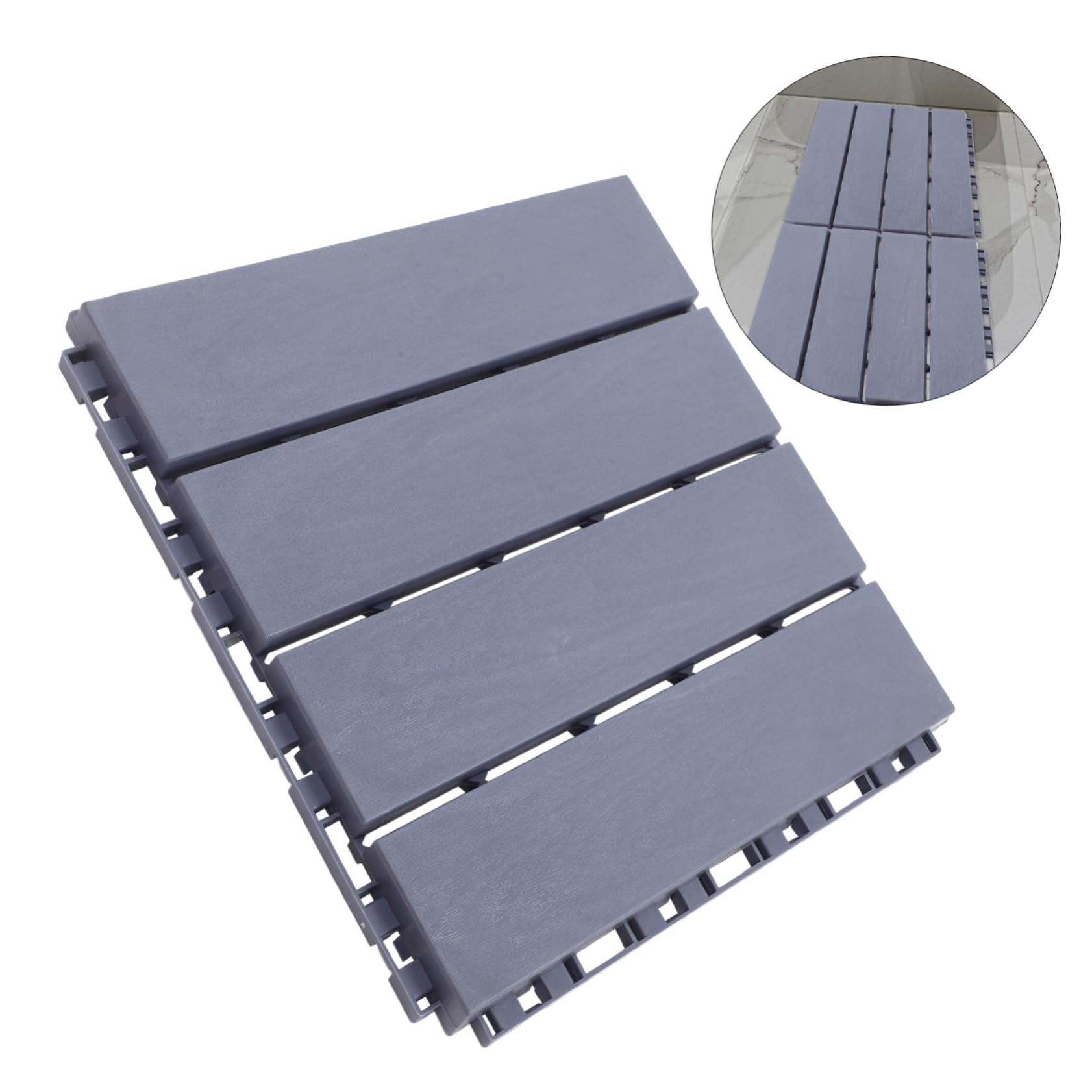 Uonlytech 6 Baldosas de Plástico Pp para Suelo de Patio y Baño, Instalación Fácil y Desmontaje Sencillo, Ideales para Decoración de Exteriores y Terrazas