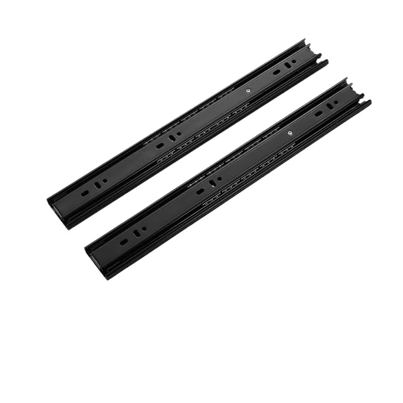 Drawer Slides Drawer Slide Cold Rolling Steel Heavy Track Rail Three Section Slides Furniture Sliding Tracks(16 Inch)