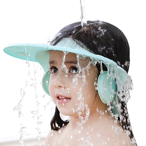 Gorro de ducha para bebé gorro de baño gorro ajustable para la cabeza del niño visera para enjuagar el cabello para evitar que el agua entre en los