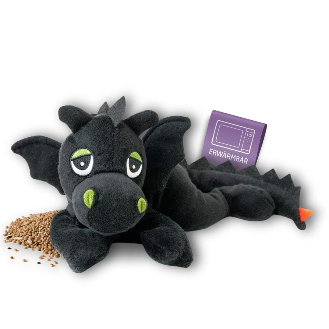 Habibi Plush Classic – Coussin Chauffant Peluche Dragon Bleu Roi – Rembourrage Millet – Enfant & Adulte – Porte-Bonheur Chaleureux