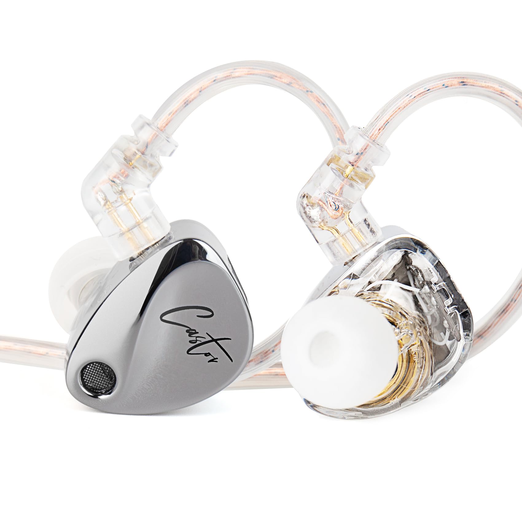 KZ Castor - Auricolari in-ear monitor, HiFi, con filo, suono regolabile, isolamento acustico, IEM, doppio driver dinamico, auricolari con filo, cavo rimovibile a 2 pin per cantanti e musicisti
