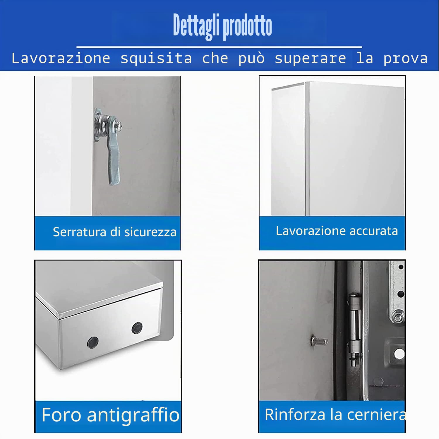 Scatola Derivazione Esterna in Acciaio Inossidabile,Coperchio Scatola Elettrica da Esterno,Scatole di Progetto Impermeabile per Elettronica con Piastra di Montaggio Isolante|25 * 20 * 12CM