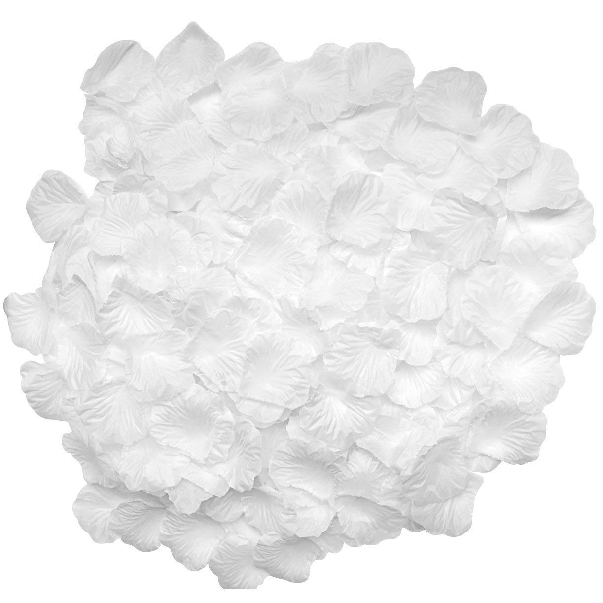 Rose Petals, 3000 PCS Silk Artificial Petals Vase Home Decor Wedding Bridal Decoration Wholesale Party Ceremony (White)