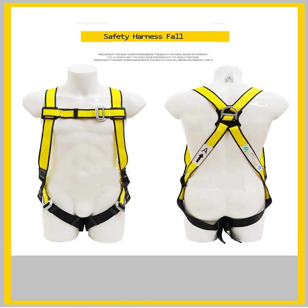 SwaYve Kit de Protección Contra Caídas de Arnés de Seguridad, Arneses de Cuerpo Completo con Hebilla de Pecho de Conexión Rápida, con Anillo en D Trasero, Patas Pasantes, para Trabajar en Escalada en