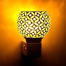 AADHIK Multipurpose Kapoor Dani Night Lamp Aroma Burner Electric Incence Burner, Aroma Kapoor Dani, Electric Kapur Burner, Electric Dhoop Dani for Home,Office (Yellow) Ceramic