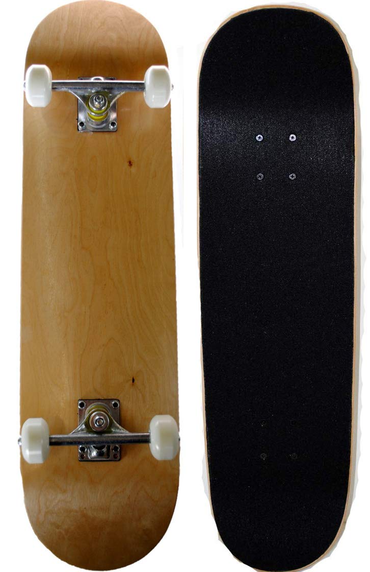 Runner Sports Complete Full Size Standard Maple Deck Skateboard Natural Wood