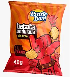 Kit com 4 Batata Frita Ondulada Pratic Leve 40g - Churrasco