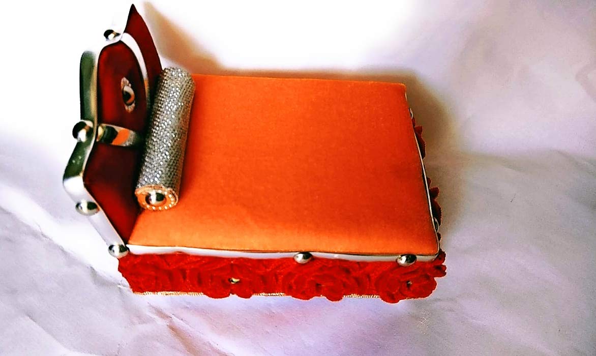 FUTUREZ KEY Vibrant Multicolour Wooden Krishna Bed | 7-Inch Traditional Thakurji Palna Singhasan for Home Temple Altar | घर के मंदिर को दें दिव्य और रंगीन रूप 1