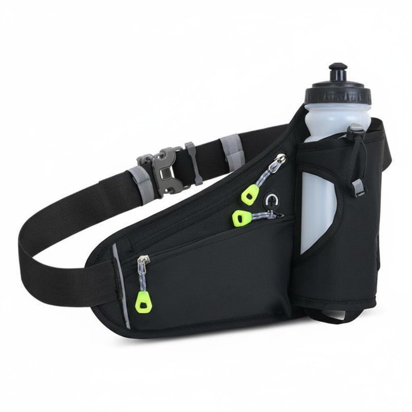 HEAVENGLOW Adjustable Strap Trail Running Hydration Belt Lightweight Long-Distance Waist Pack Zippered Pocket Running Waist Bag Sweat Resistant for Runners, Black-image-36