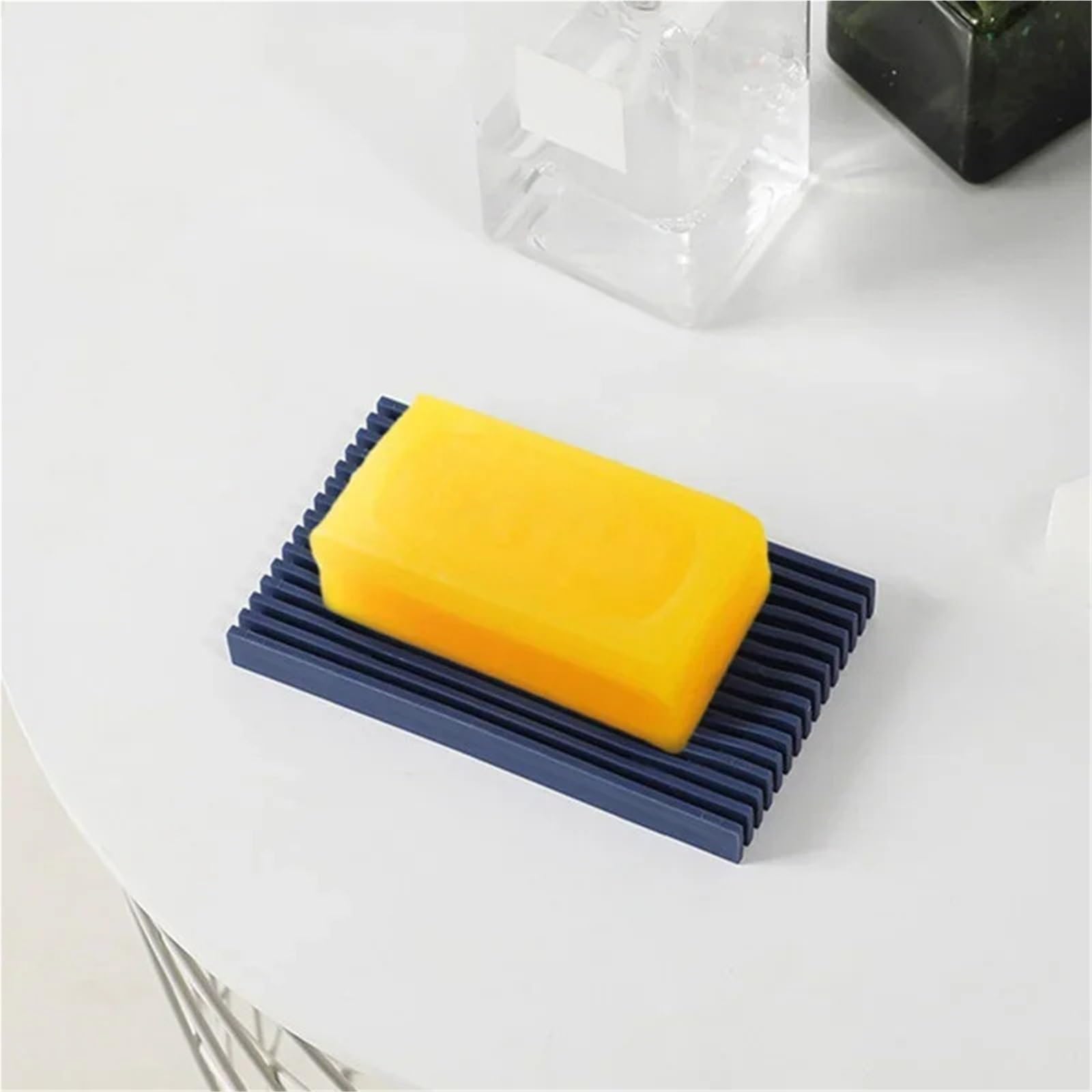 Jabonera Antideslizante, Paquete de 3 Cajas jabón Silicona, Soporte Drenaje, Almacenamiento Ducha for baño, Plato Antideslizante, Multicolor(Grey)