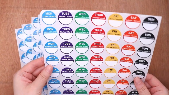 Amazon | Hybsk丸シール曜日ラベルシール25 mm月~日曜日シール10