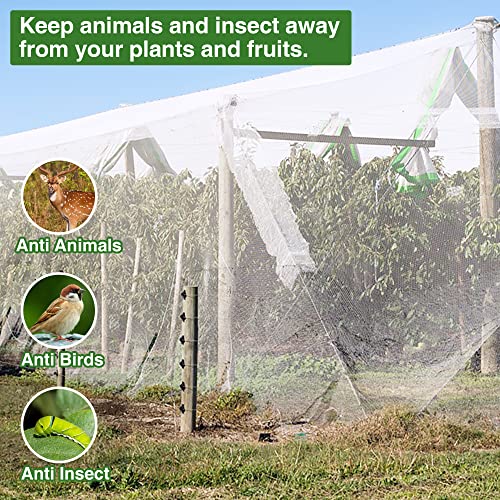 Garden Netting, Insect Bird Netting For Vegetable Plants Fruits Flowers, Ultra Fine Mesh Mosquito Netting For Patio Porch Garden Greenhouse Camping, White, 10X13Ft #TOP3